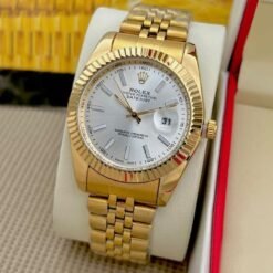Rolex Datejust Gold White Dial Metal Watch